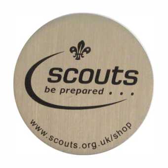 The back of our Scout Geocoins