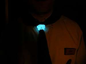A glow-in-the-dark woggle. Click for instructions on how to make one